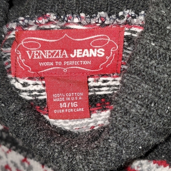 𝅺VENEZIA Jeans Sz 14/16 100% cotton Fair Isle turtleneck sweater - Picture 4 of 6